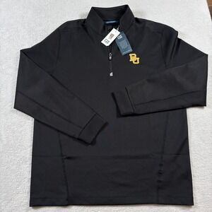 Cutter & Buck Traverse Stretch Eco‎ Jacket Mens Large Black 1/4 Zip Baylor Bears